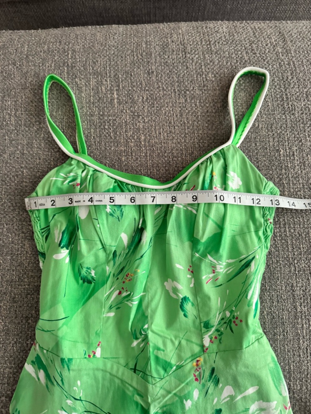 Vintage Deweese Design Green Floral Dress 7/8 - Picture 11 of 11